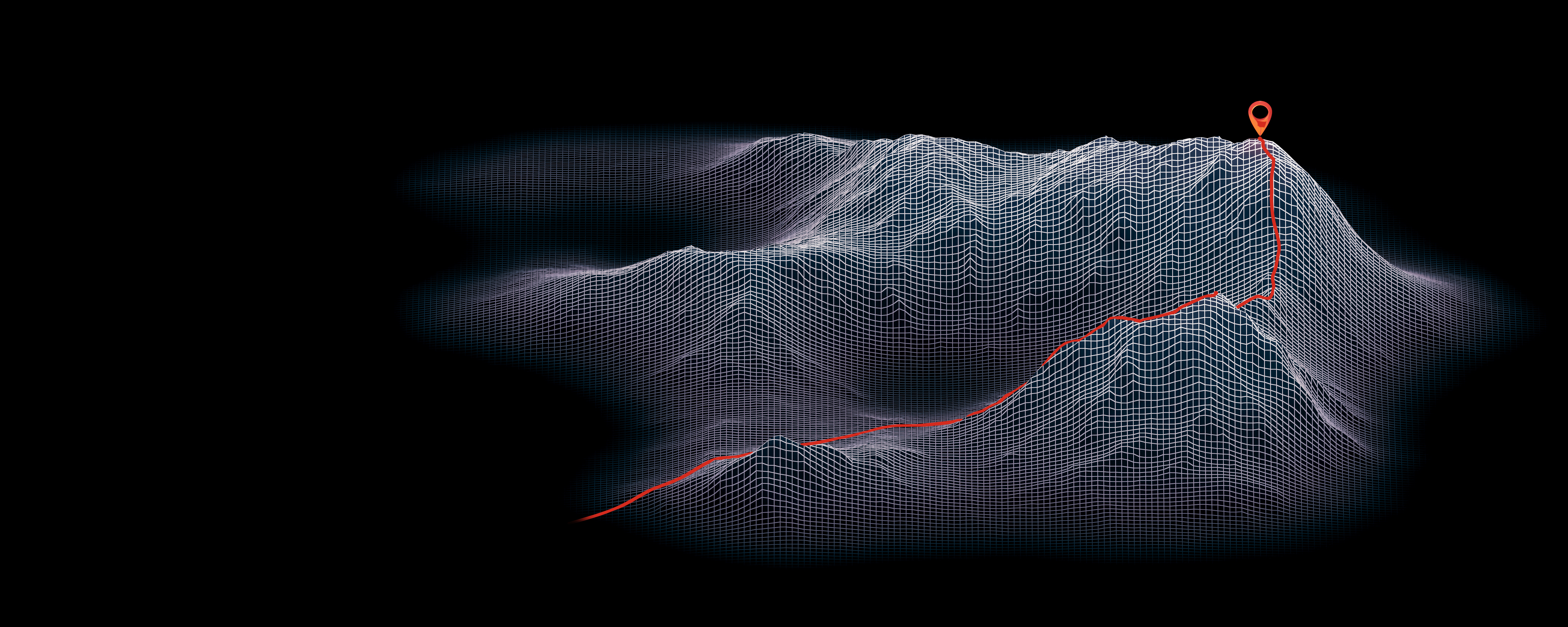 Topographic Mountain Wireframe